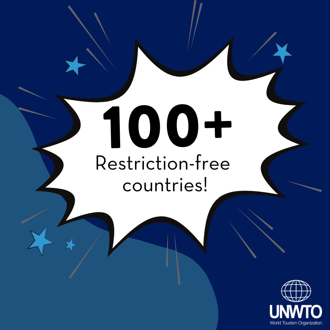 🎉 The list of restriction-free countries made it to 100+! Find them all with UNWTO-@IATA tracker 🔎🌍unwto.org/tourism-data/u… The pandemic has shown tourism is a key partner for swift recovery. Tourism is coming back for development, opportunity and peace.