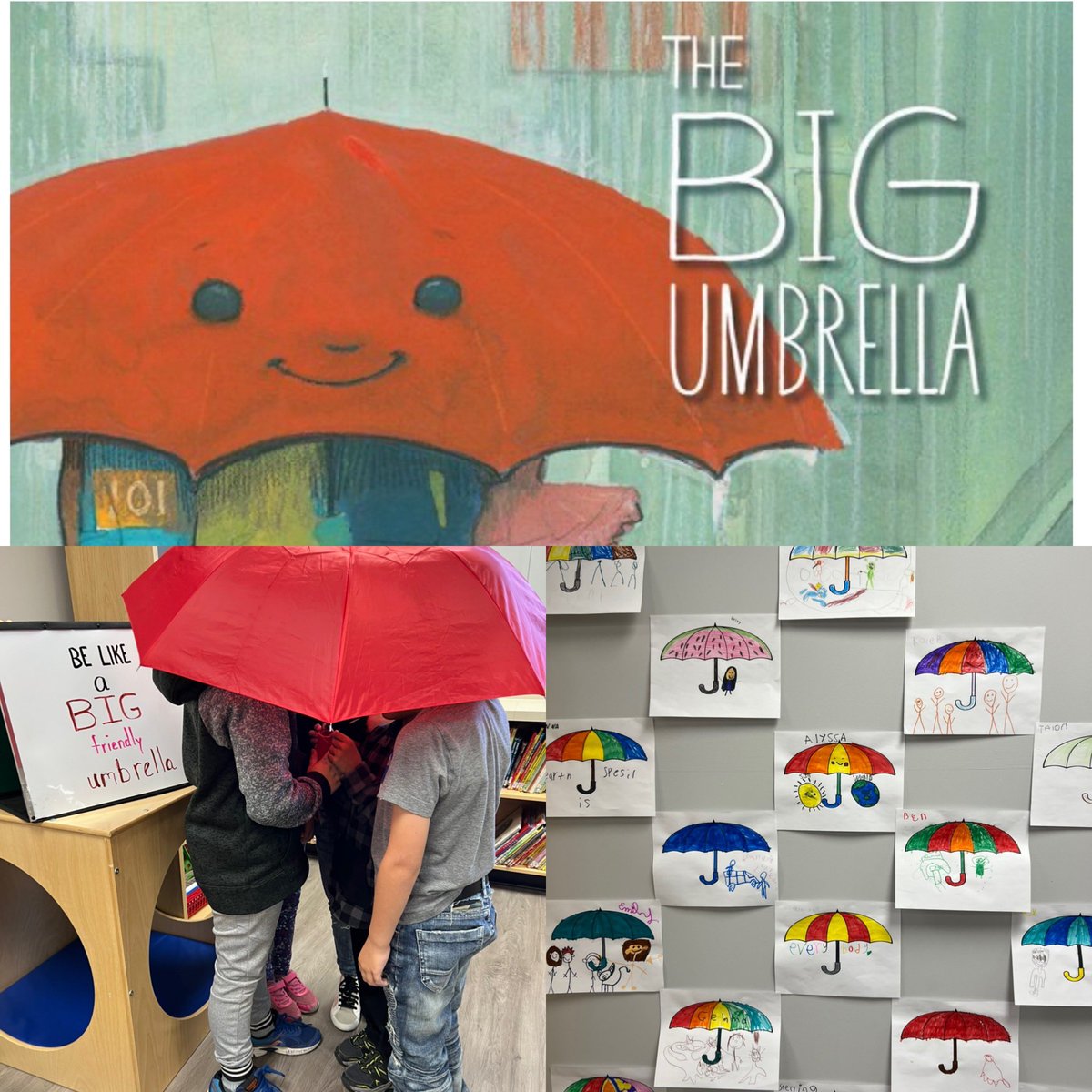 Recently we read The Big Umbrella by Amy June Bates. We all agreed that there’s always enough room for everyone. #inclusion #kindness