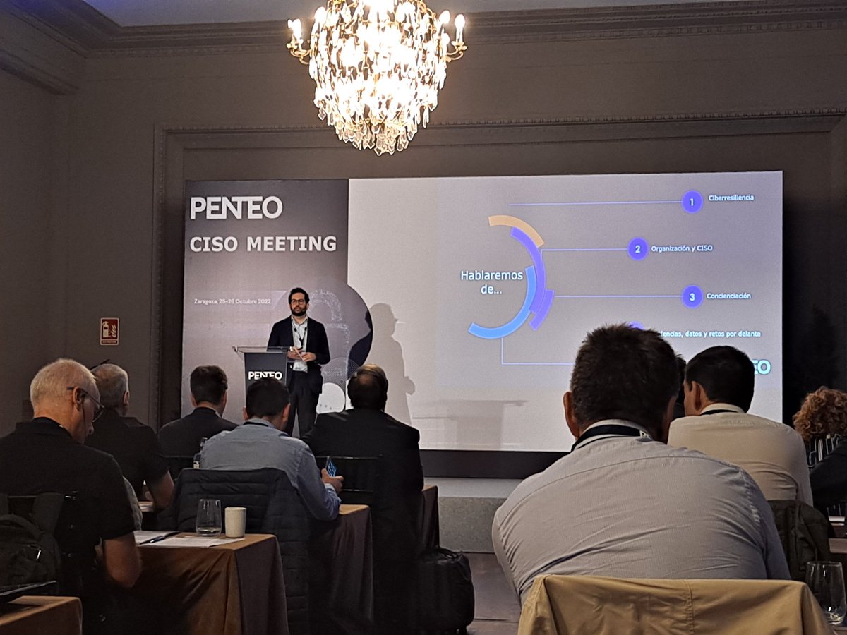 salcarazbcn's tweet photo. En el #CISOMeeting Zaragoza analizando tendencias de #Ciberseguridad y profundizando sobre el rol del #CISO #PenteoAnalys https://t.co/rNnLN22pbk