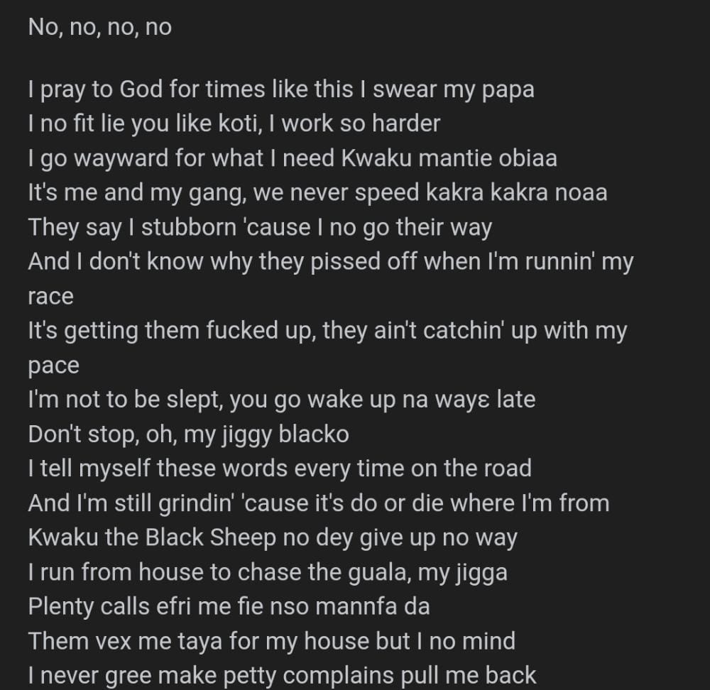 Steven68826070's tweet photo. god type of lyrics @blacksherif_ long live you👐

#SaloneTwitter https://t.co/L3uQ5QacVN