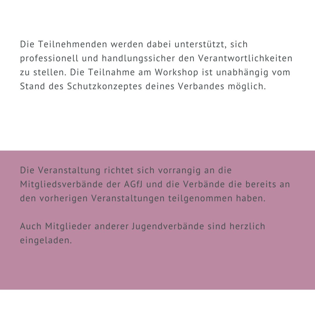 agfjhamburg's tweet photo. Qualifizierungsworkshop
für #Schutzkonzept-Beauftragte sowie Ansprech- &amp; #Vertrauenspersonen aus #Jugendverbänden

Samstag, 26.11.2022, 10:00 bis 17:00 

Eine #Fortbildung der @agfjhamburg 
mit Referent*innen von Allerleirauh e.V.

Alle Infos hier: https://t.co/y1amBNV4Q4 https://t.co/wjqi9p5qgM
