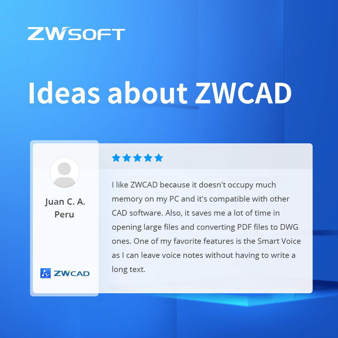 Before switching to #ZWCAD, Juan from Peru has wasted a lot of time in opening large files with other CAD software. But now, with the user-friendly and powerful features of ZWCAD, he enjoys a more efficient design workflow. #Tuserday https://t.co/McIyoNgvT3