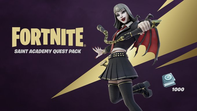 IGiveVbucksCode's tweet photo. C'est l'heure d'un repas complet, mais gardez la mise.

Procurez-vous le pack de quête de la Sainte Académie dans l'Item Shop dès maintenant ! https://t.co/wJkEU0oICK