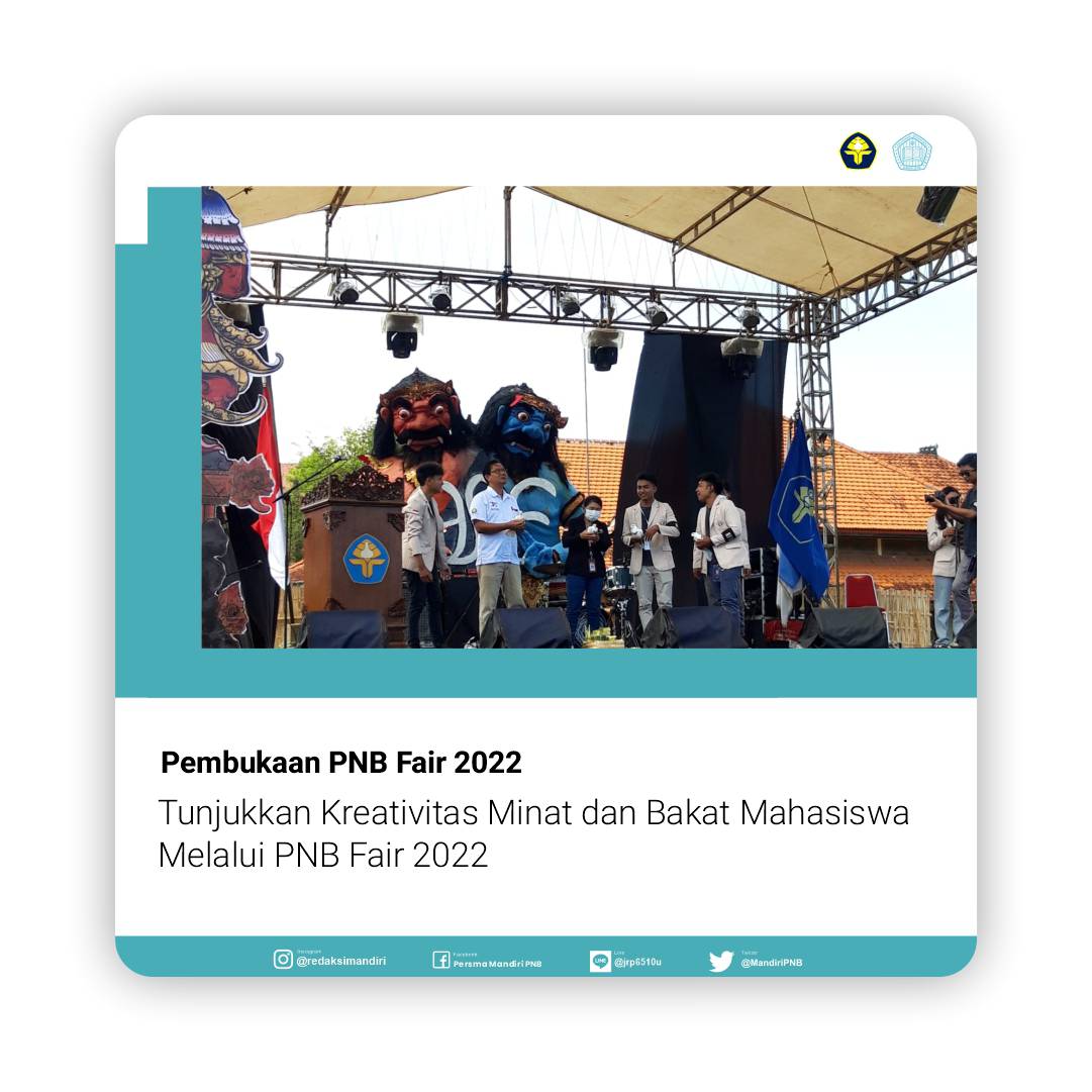 MandiriPNB's tweet photo. [Tunjukkan Kreativitas Minat dan Bakat Mahasiswa Melalui PNB Fair 2022]

Halo Sobat Mandiri! 

Minggu, (23/10/2022) telah terlaksana acara PNB FAIR Tahun 2022 dengan tema "Age Of Patron" yang diselenggarakan secara offline di Lapangan Widya Mandala PNB. https://t.co/ymLsKyUX4y