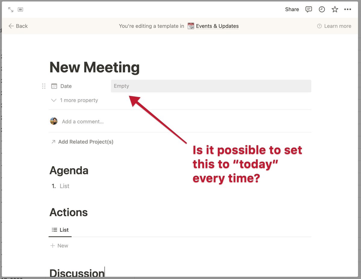 daftmonk's tweet photo. @NotionHQ Is it possible to set a date property of a database template to the current date? https://t.co/FXBvYDwWBq