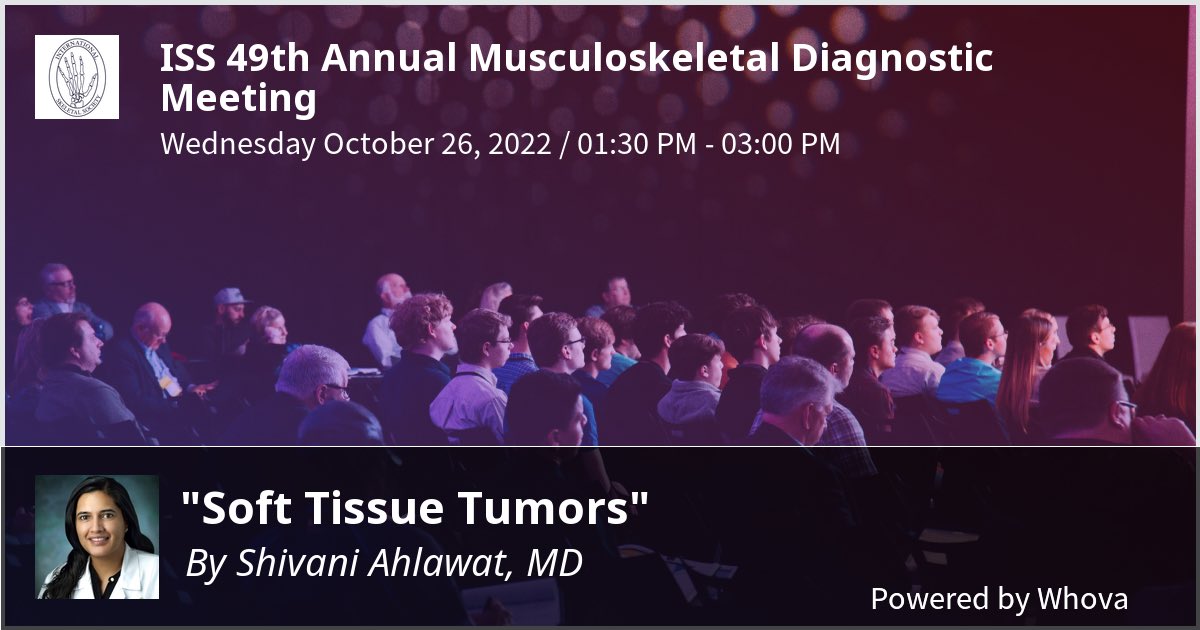 I am speaking at ISS 49th Annual Musculoskeletal Diagnostic Meeting. Please check out my talk if you're attending the event! - via #Whova event app