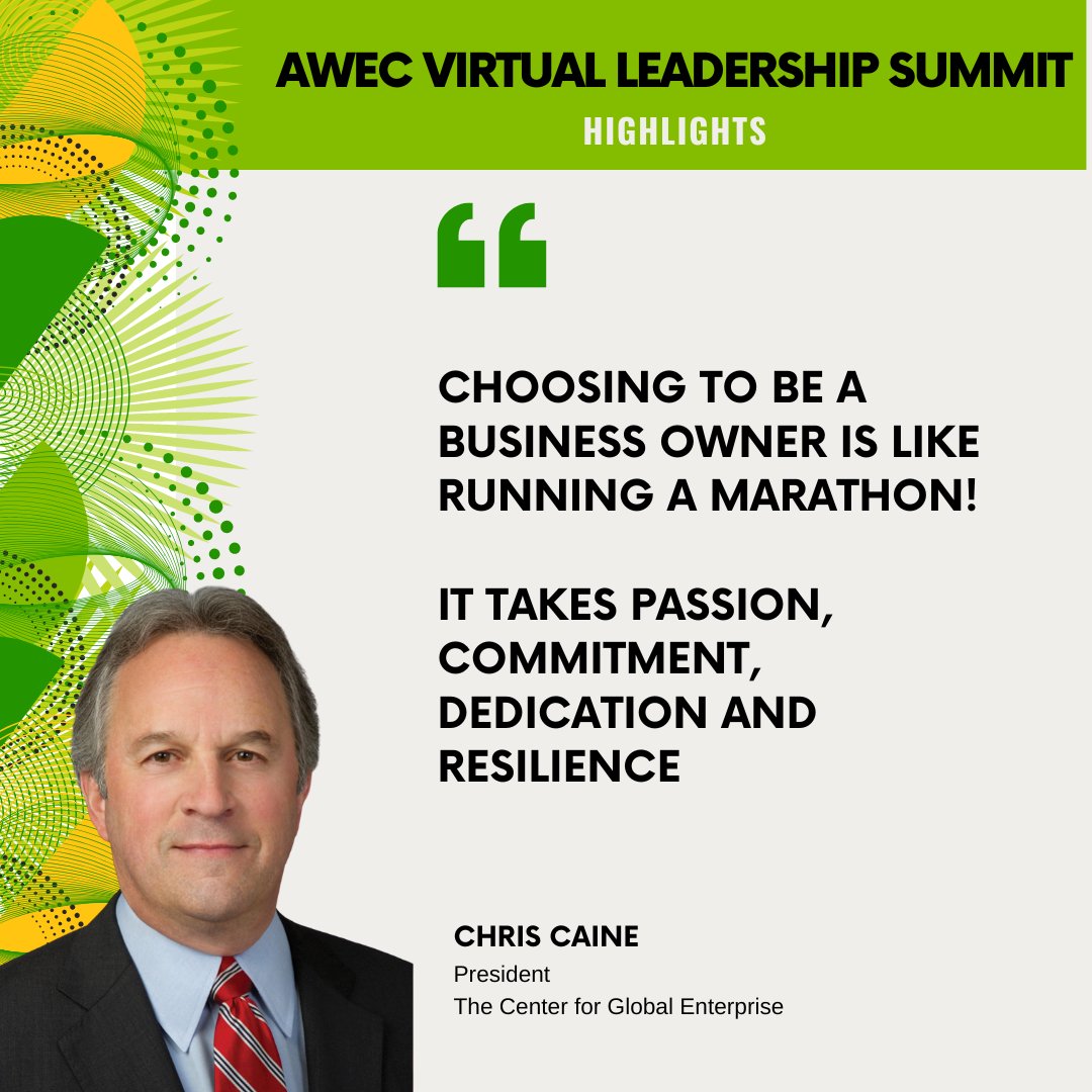 WeAreAWEC's tweet photo. AWEC Executive Sponsor and President of the CGE, Chris Caine, was also in attendance at the AWEC Virtual Leadership Summit.  

Here are some highlights from his Closing Remarks✍🏾

Tag other entrepreneurs that might find this useful. 🙋🏾‍♀️

#awecsummit #TellingMyStory https://t.co/dzVsovJyZT