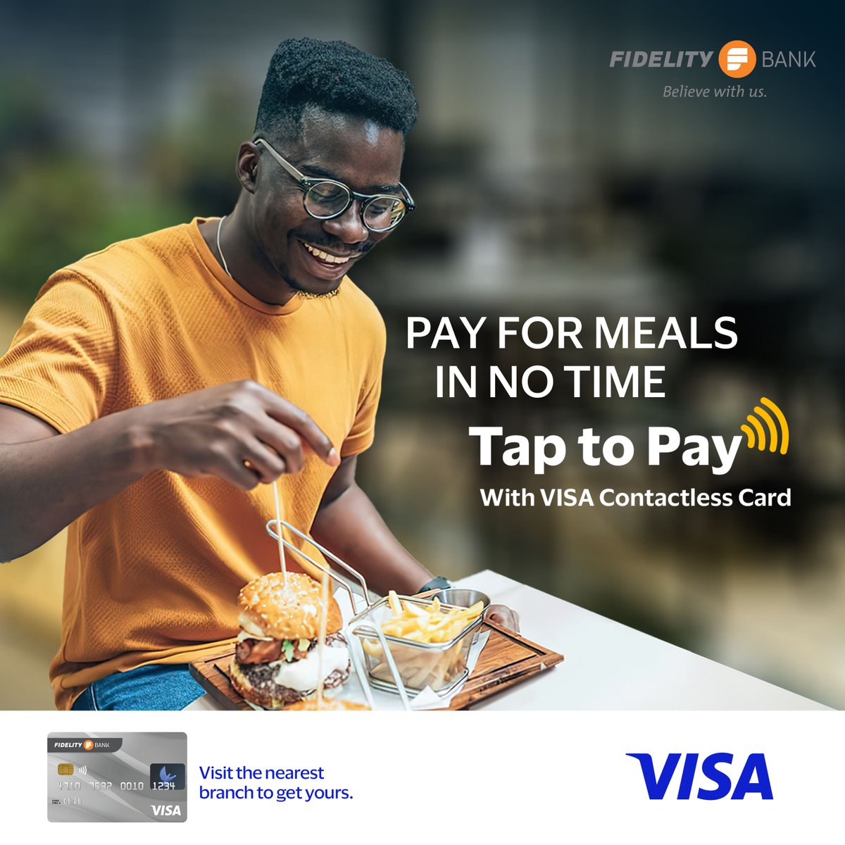 fidelitybankgh's tweet photo. Make quick, simple, and safe purchases with just a tap.
Look for the contactless icon on your Fidelity #Visa card.

#VisaContactless
#BelieveWithUs https://t.co/mgaQNwZirk
