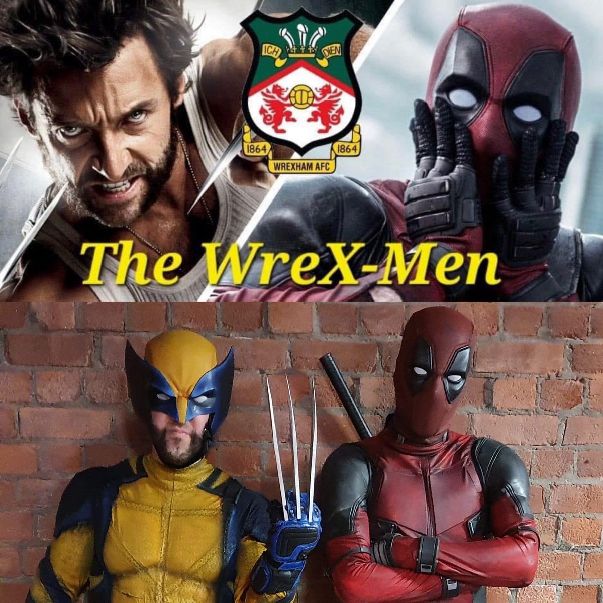 WolverSteve's tweet photo. 2024 can’t come soon enough… Behold… The WreX-Men #Deadpool3

@VancityReynolds #Deadpool @RealHughJackman #Wolverine 

(… and two cosplay super fans) https://t.co/KRmkaiIS4V