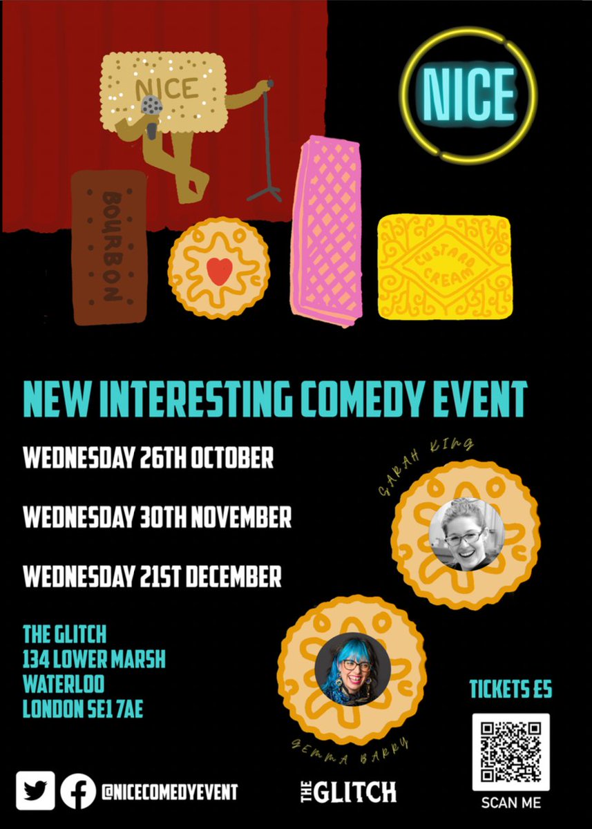 NiceComedyEvent's tweet photo. IT'S TOMORROW!!!🥳🥳🥳

Get your tickets to NICE 26 October in Waterloo at @theglitch_se1 7.30pm!

£5: https://t.co/bqPfAivg45

#LondonComedy #LondonStandUp #ComedyGig #comedy https://t.co/uDN7TwScxH