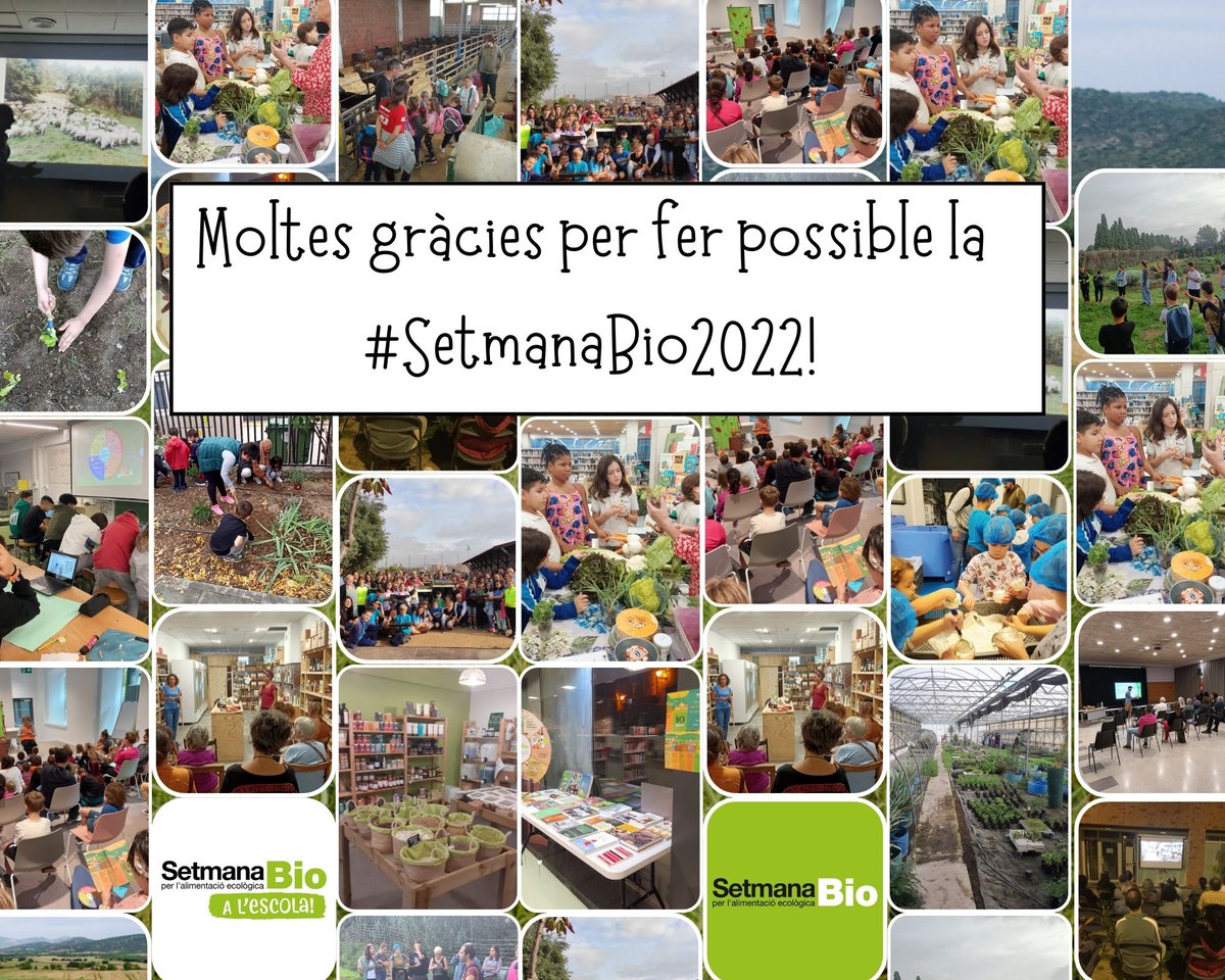 AlimentacioEco's tweet photo. Moltes gràcies a totes les persones que heu organitzat o participat en alguna de les 290 activitats de la #SetmanaBio2022! https://t.co/giCwUbOpjE