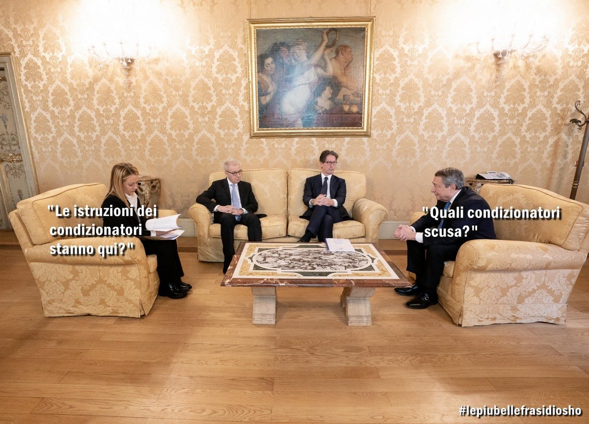 lefrasidiosho's tweet photo. Ma che l'ha staccati?
#Draghi #MeloniPremier #GovernoMeloni https://t.co/lppyOFZ1o7