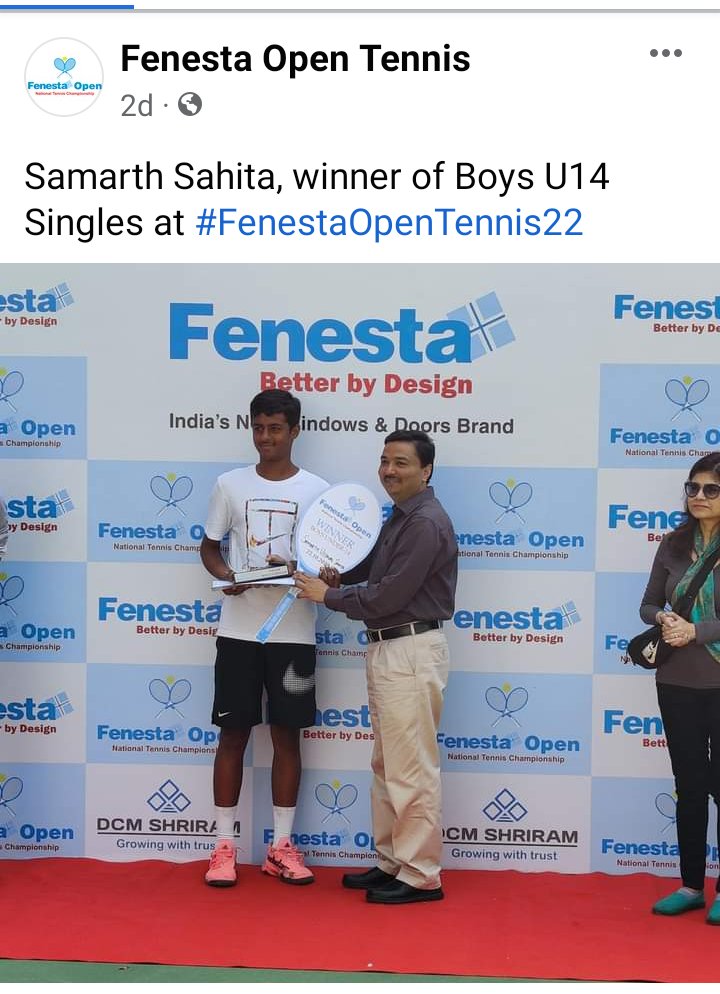 USahita's tweet photo. @Leander Happy Diwali. I am happy to inform my son #SamarthSahita 13yr old, #onehandedbackhand player from Mumbai won Double Crown in Fenesta Nationals at Delhi last week.Samarth admires ur attacking style of play &amp; volleys.He wishes to learn play volleys like you. https://t.co/ujHsLeShMn