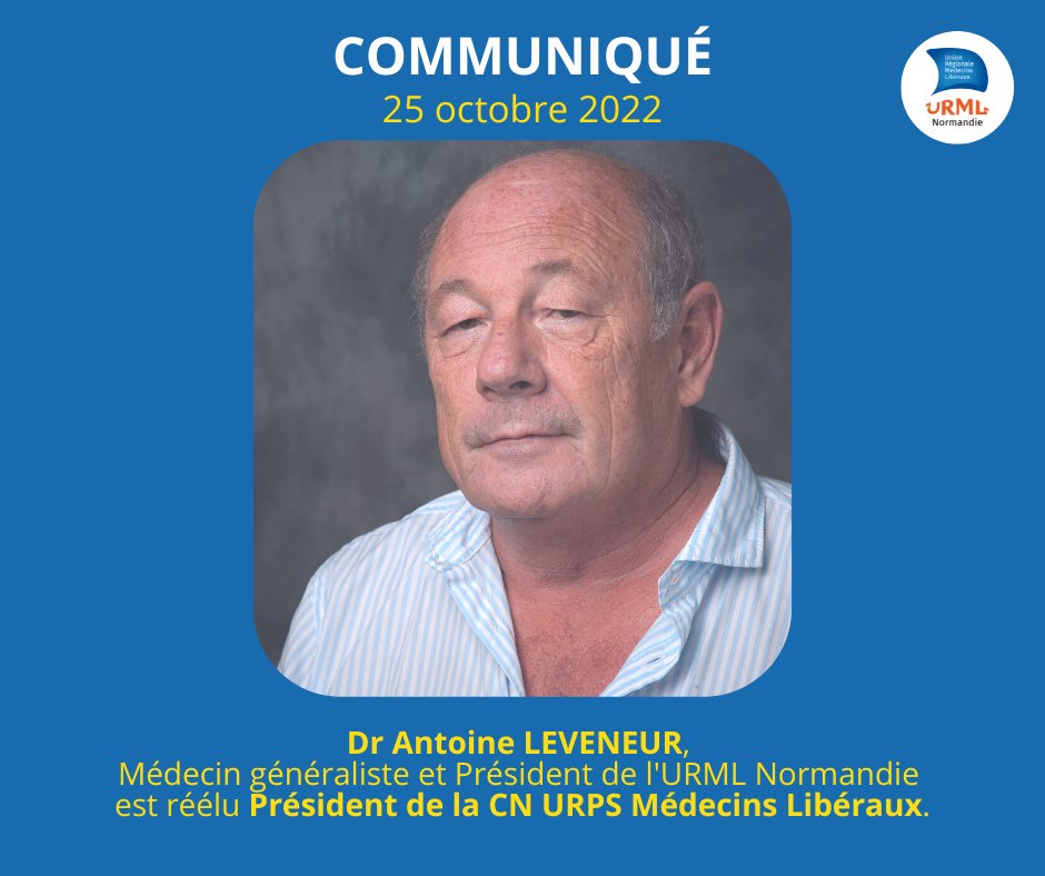 URMLNormandie's tweet photo. | 🔵Communiqué | Toutes nos félicitations au Dr Antoine Leveneur, Président de l' @URMLNormandie, réélu à la tête de la @CnUrpsML. La volonté d’agir concrètement auprès des Institutions et du Gouvernement pour affirmer le rôle et la place des #URPS dans l’organisation des soins. https://t.co/F7rWyg6DUM