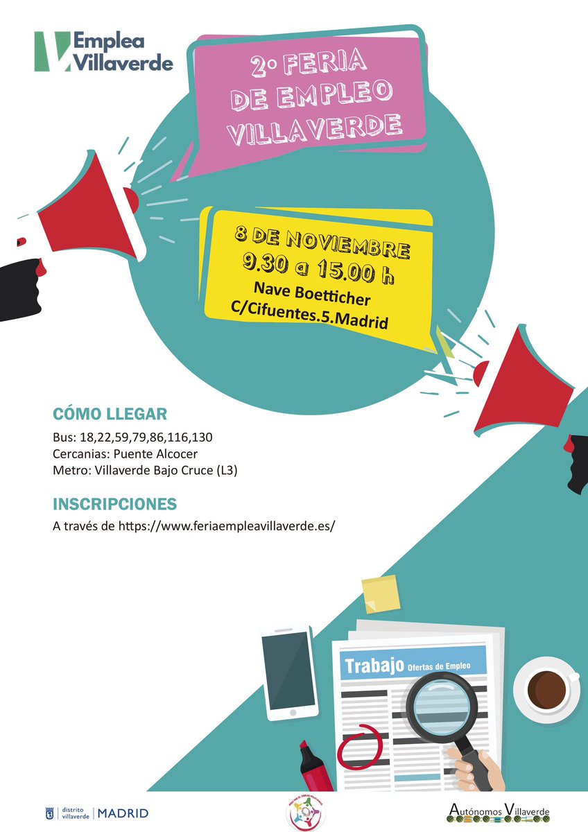 AutonomosVillav's tweet photo. Autónomos Villaverde comprometidos con la ayuda en la búsqueda de empleo promueve en colaboración con @MADRID  y otros recursos de empleo como las entidades y asociaciones que conforman la mesa de empleo y formación de @Villaverde la https://t.co/BaExl6kNZA

#empleo #feriaemplea https://t.co/AJZw2oWmTa