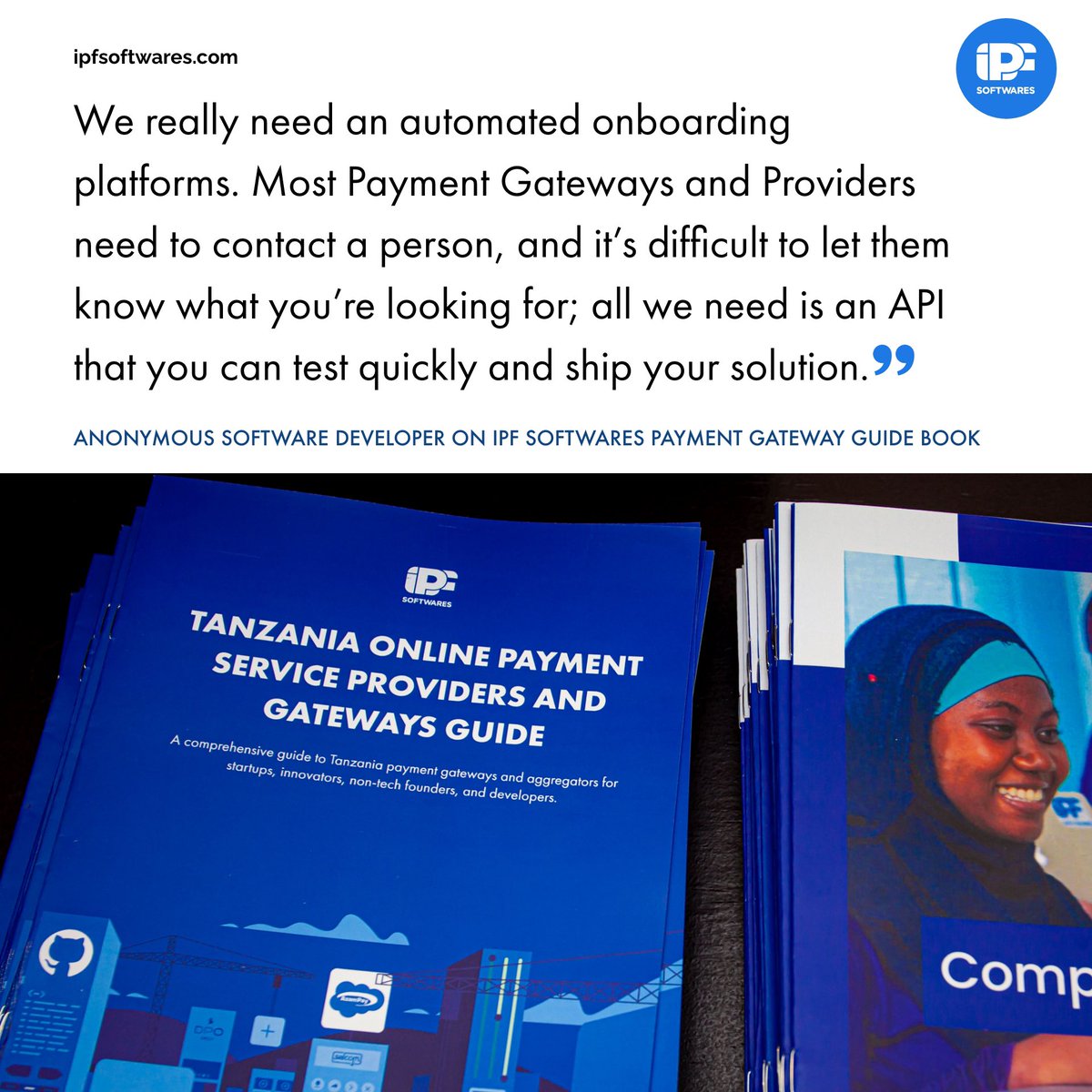 ipfsoftwares's tweet photo. Request from one developer based in Tanzania “ We need an automated / self- onboarding “ 

Do you think it’s possible, to have self onboarding services from PSPs ?

Read full guidebook on our website [ https://t.co/HEtdPgAiPf ] 

#NeverStopSharing #PaymentGuide #iPFinsights #PSP https://t.co/H7mkibKD0r