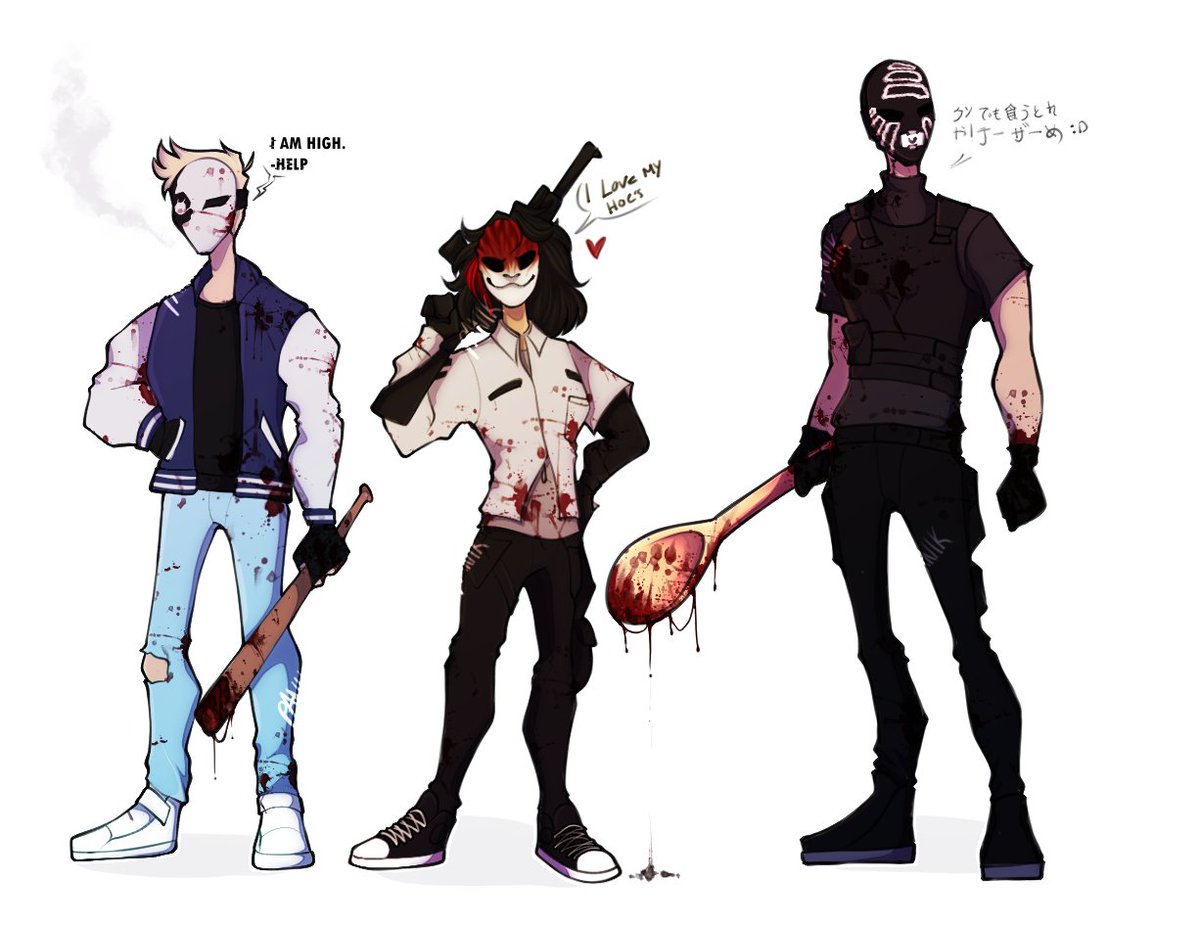 Been playing a lot of payday recently and decided to draw my squad ✰⋆