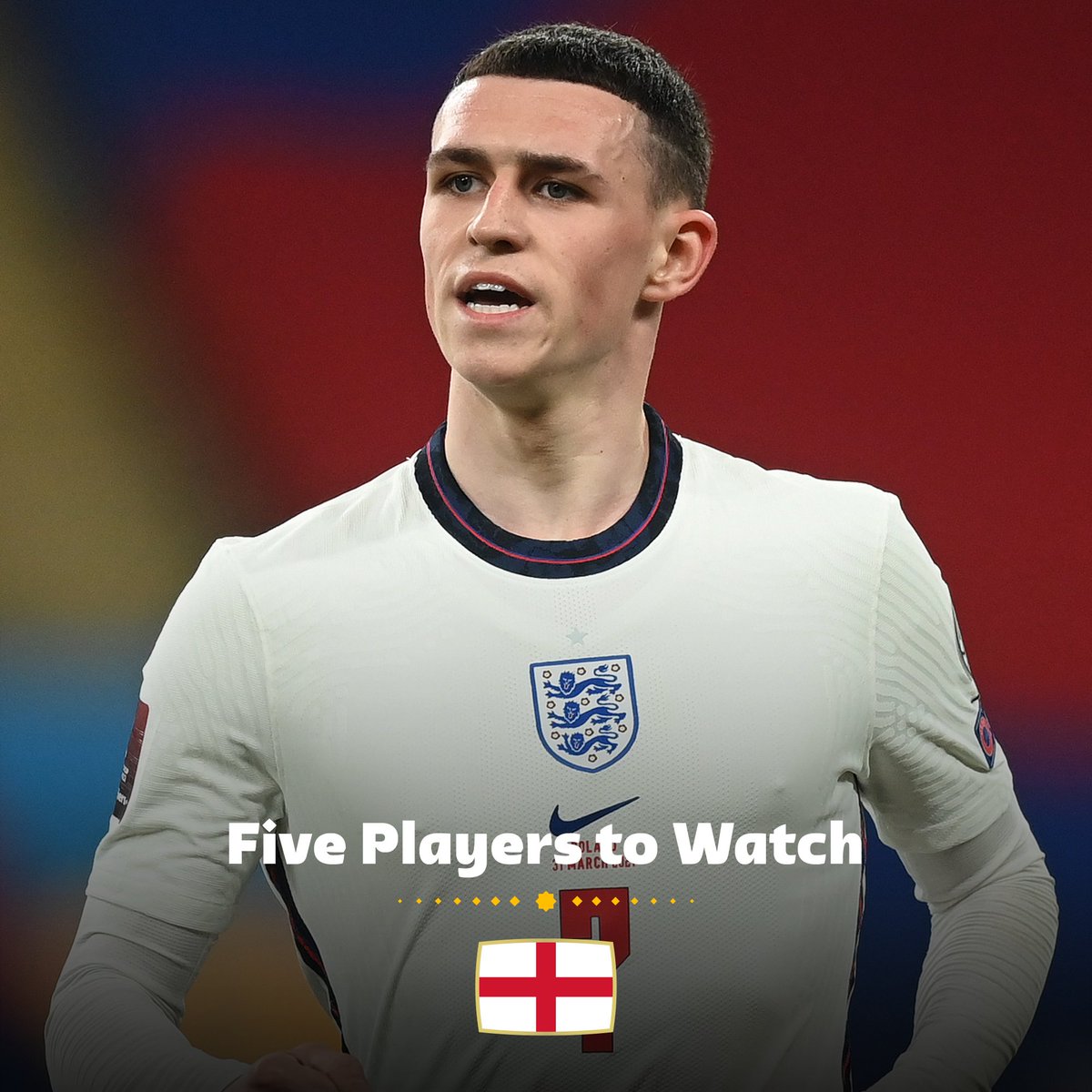 FIFAWorldCup's tweet photo. How far could @England go in the #FIFAWorldCup? 🏴󠁧󠁢󠁥󠁮󠁧󠁿💭

Here are five of their key players to look out for 👇