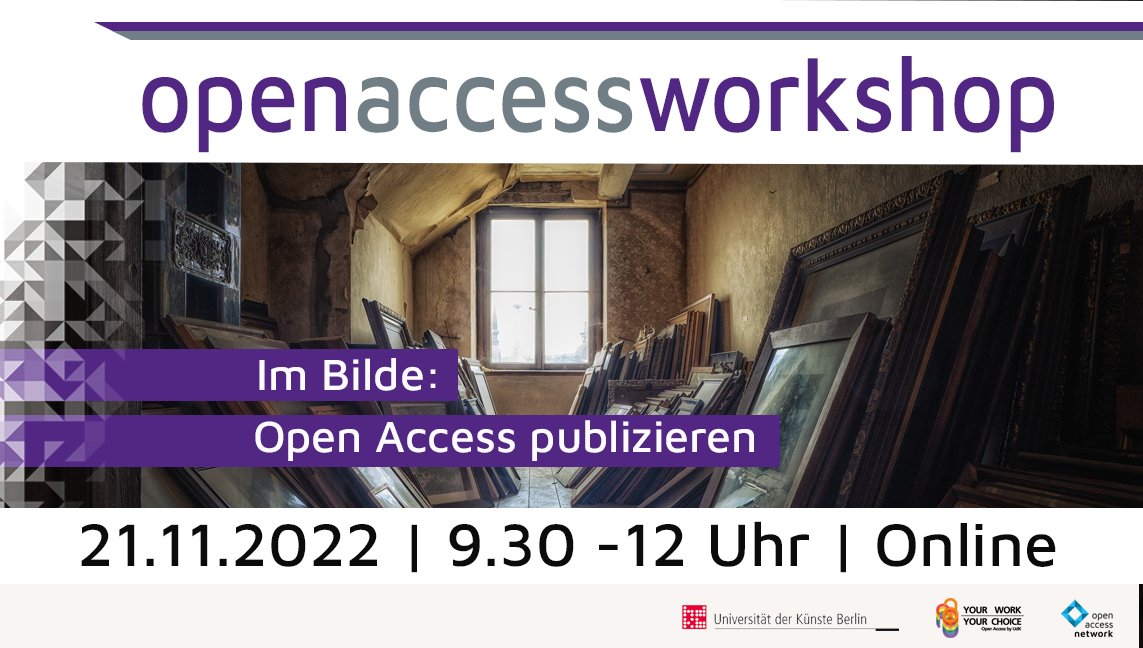 open-access.network (@openaccessnet) on Twitter photo Was bedeutet das Publizieren im #OpenAccess für Kunstschaffende und Forschende aus dem Bereich der Künste? Wir möchten mit unserem Workshop am 21.11.22 mit <a href="/UdK_Berlin_/">Universität der Künste Berlin</a> und <a href="/oa_berlin/">@openaccess@berlin.social</a> Raum zum Erfahrungsaustausch zu OA, insbesondere zu Bildrechten, bieten: open-access.network/fortbilden/the… Was bedeutet das Publizieren im #OpenAccess für Kunstschaffende und Forschende aus dem Bereich der Künste? Wir möchten mit unserem Workshop am 21.11.22 mit <a href="/UdK_Berlin_/">Universität der Künste Berlin</a> und <a href="/oa_berlin/">@openaccess@berlin.social</a> Raum zum Erfahrungsaustausch zu OA, insbesondere zu Bildrechten, bieten: open-access.network/fortbilden/the…