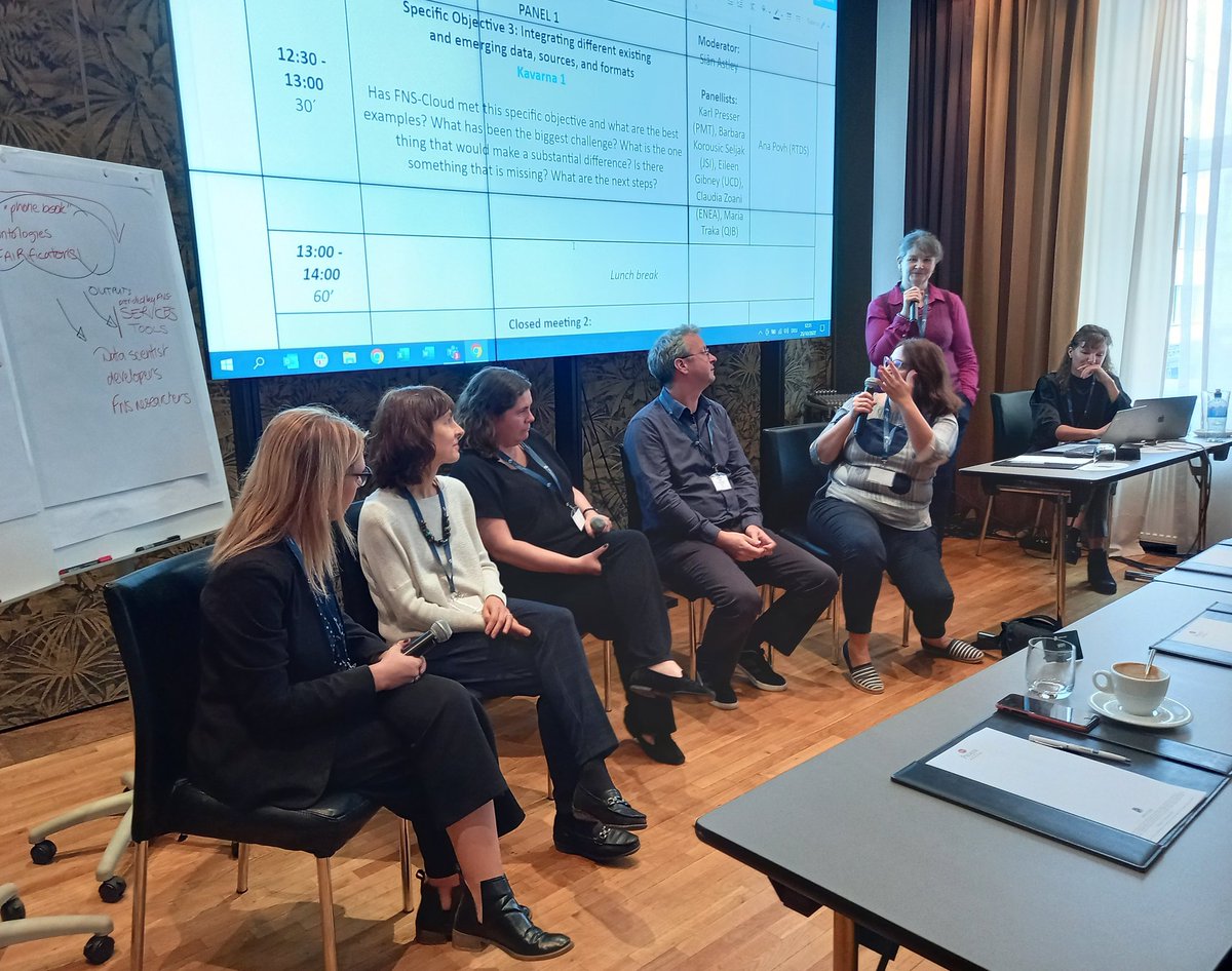 In the 1st panel discussion of our consortium meeting, we are assessing how close we are to reaching our specific objective no3: Integrating different exiting and emerging data, sources, and formats.
#FNSCloud #Horizon2020 #OpenScience #Cloud #Food #Nutrition #Data