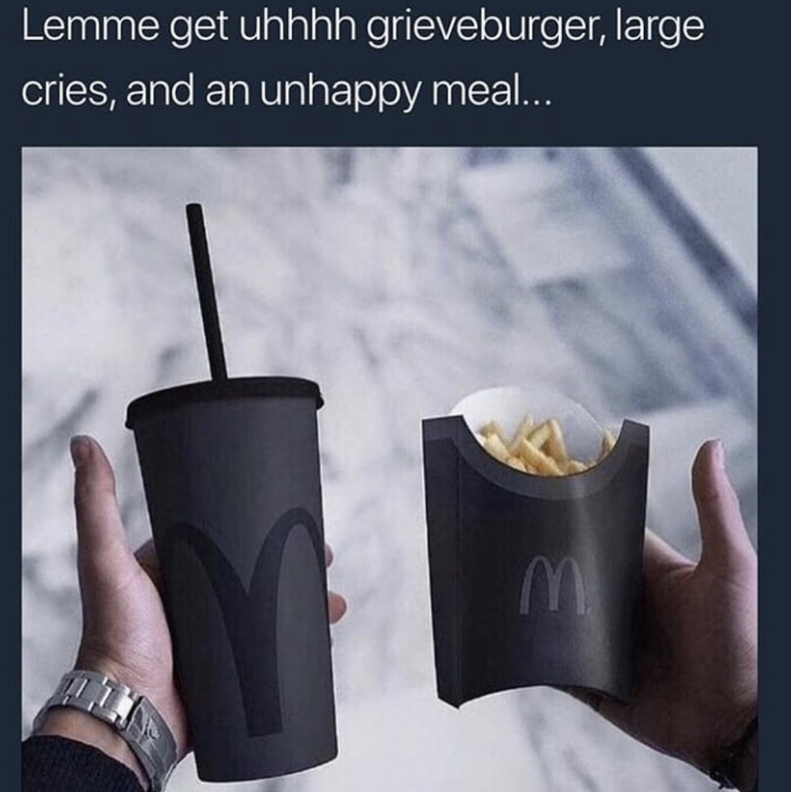 SpiralDirect's tweet photo. The Unhappy meal 💀

Hit us with your best “ghast food” pun 👇

#gothmeme #gothmemes #goth #metalhead #allblackeverything #gothicart #gothaccessories #altbrand #alternative https://t.co/aSa48dGVEC