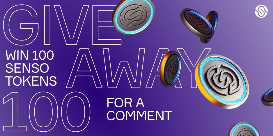 SENSO Token✨ (@sensotoken) on Twitter photo 📢 GIVEAWAY OF 100 $SENSO 💥
🗓️Start: October 25
Finish: October 28
🟣Follow <a href="/SensoToken/">SENSO Token✨</a>
🟣Retweet this post
🟣Leave any comment
🟣Join our TG chat t.me/sensotoken_chat
🏆 The winner will be announced on October 29
Good luck!💫
#weekly_senso_giveaway #SENSO #Sensorium 📢 GIVEAWAY OF 100 $SENSO 💥
🗓️Start: October 25
Finish: October 28
🟣Follow <a href="/SensoToken/">SENSO Token✨</a>
🟣Retweet this post
🟣Leave any comment
🟣Join our TG chat t.me/sensotoken_chat
🏆 The winner will be announced on October 29
Good luck!💫
#weekly_senso_giveaway #SENSO #Sensorium