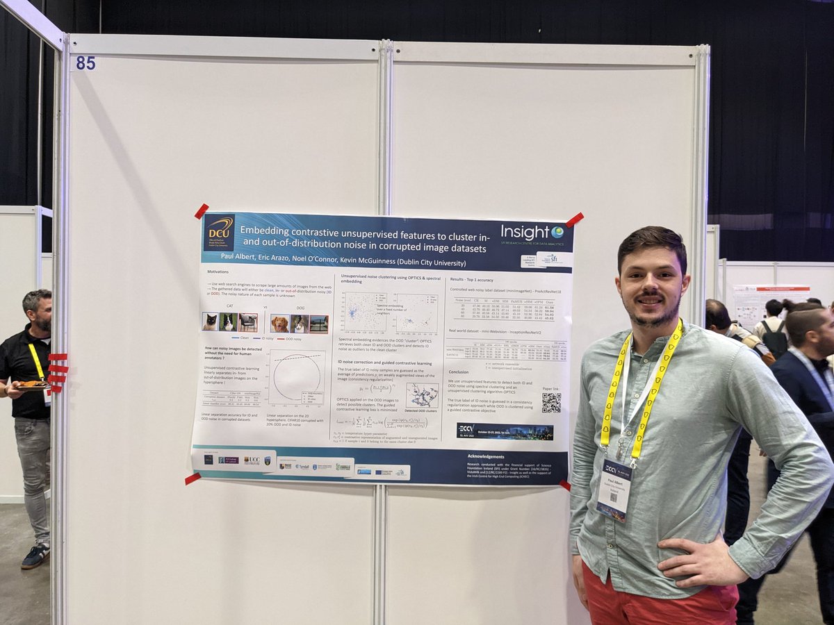 Just out of an intense poster session #ECCV2022 on Tel Aviv. We detect two forms of label noise using unsupervised contrastive leaning. Paper: arxiv.org/abs/2207.01573.
A fruitful collaboration between <a href="/insight_centre/">Insight Research Ireland Centre</a> and <a href="/VistaMilk/">VistaMilk Research Ireland Centre</a> funded by @scienceirel