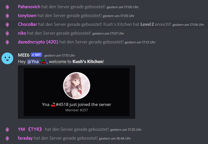 KushKitchen420's tweet photo. Oct 24th recap
Today, we :
-Implemented lvl 3 for WLs
-broke out verification bot
-gave out 250+ WL spots to over 10 projects
-gave away 3 months of discord Nitro
-got a daily mint bot
-added reaction roles
-boosted server to lvl 3
-had a fucking amazing time 
-made money https://t.co/6jvgJSMX8c