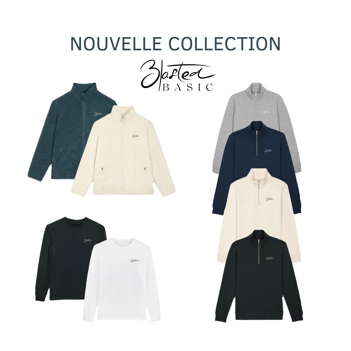 Blasted_shop's tweet photo. 📣Nouvelle collection Blasted Basic📣  

Nous vous présentons 3 articles disponibles en plusieurs coloris pour vous créer une garde-robe capsule cet automne 🍂  

Disponible uniquement en #précommandes sur 👉 https://t.co/UUToVmNnUw
 
#brand #vêtements #ecoresponsable https://t.co/pxOK5eERI4