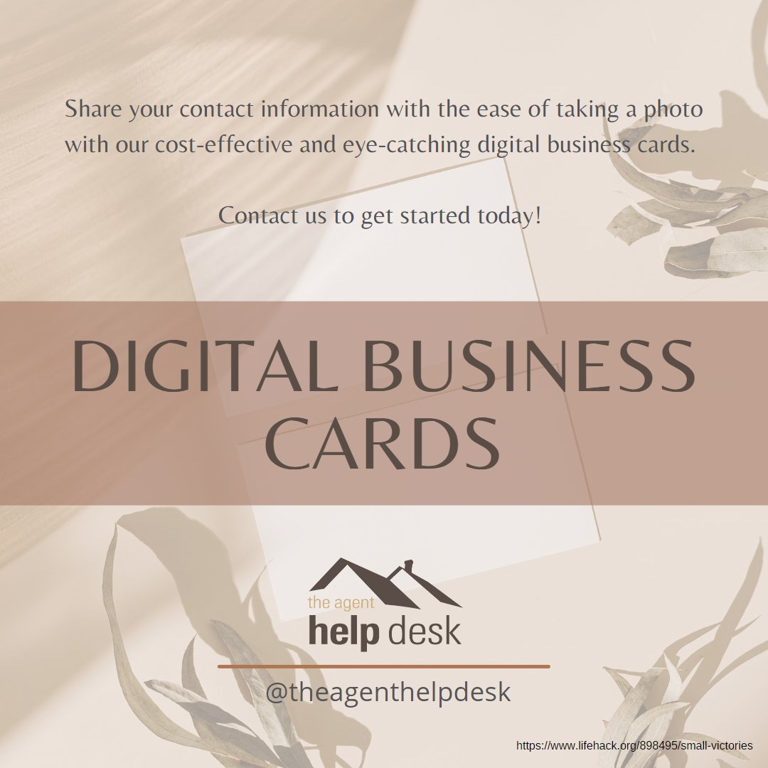 HiAgentHelpDesk's tweet image. Our newest offering are digital business cards for the busy agent! We'd love to design one for you with your branding! So many options to make yourself stand out!
.
.
.
.
.
#TheAgentHelpDesk #TransactionCoordinators #ContractToClose #ListingCoordinators #ListingMarketing #Rea ...