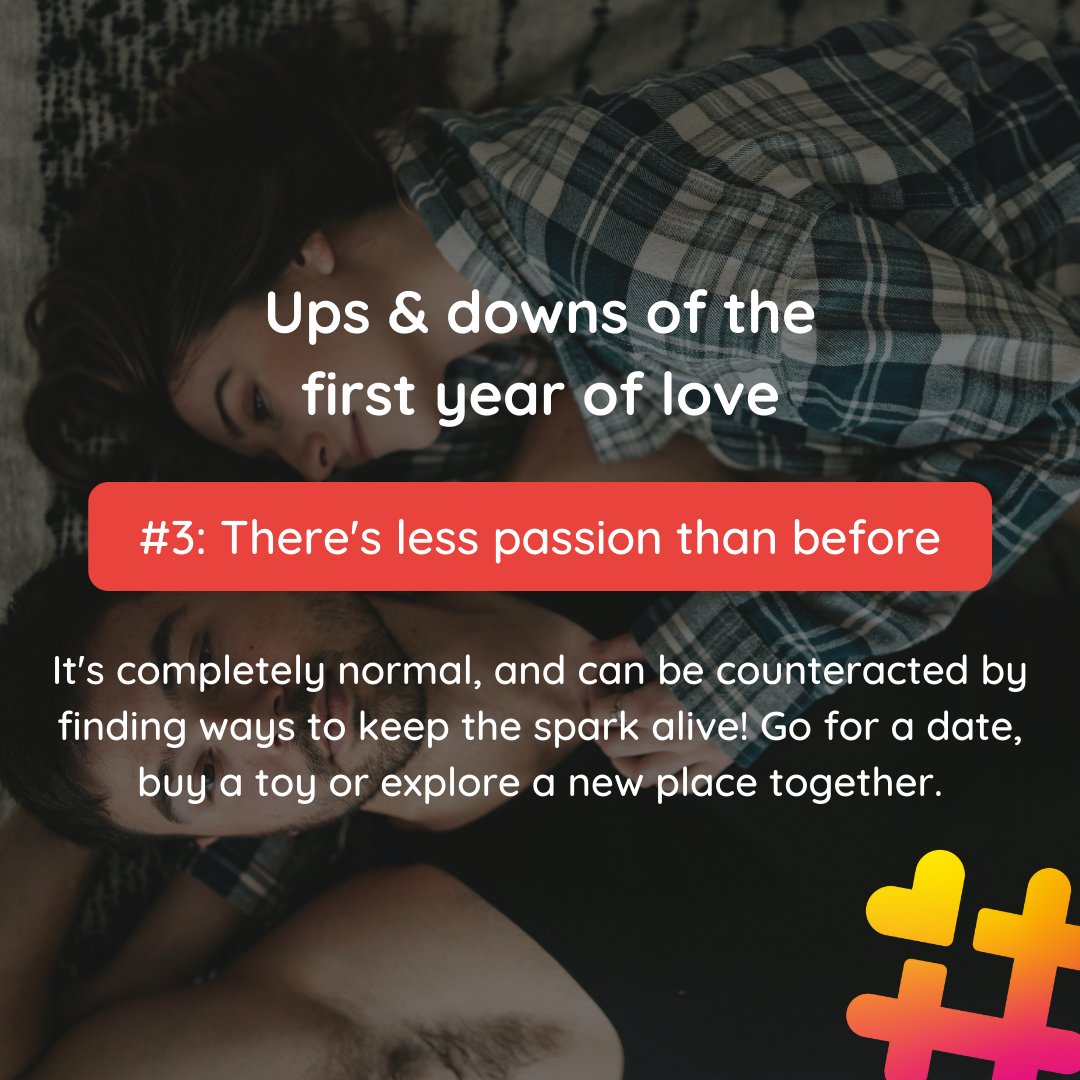 HashtagDatingHQ's tweet photo. It's completely normal for there to be ups and downs in the first year of love. Let’s take a look at the reality and how to keep the relationship going strong 💪 #dateyourway

https://t.co/B32mGrxMSk https://t.co/a7qee5yCDO