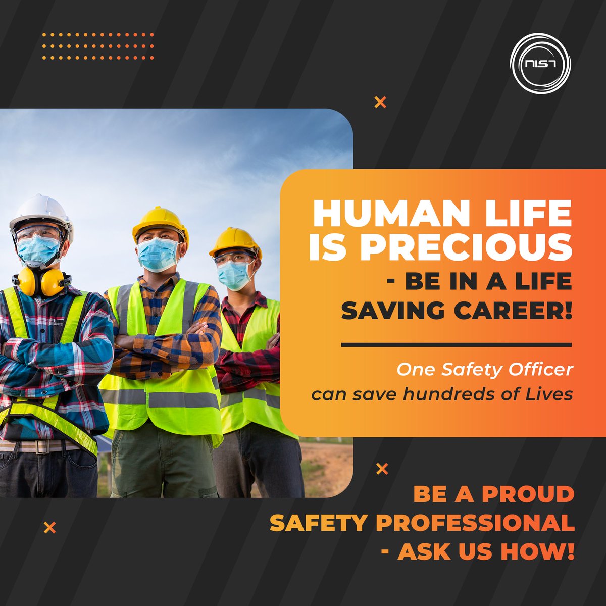 NIST_Global's tweet photo. What if your job involves protecting lives, environment, organizational asset, etc.? Achieve utmost job satisfaction in Safety Career! Work in a career that will make you proud!
.
.
#nist #nistinstitute #safety #safetycareer #safetyinstitute #healthandsafety https://t.co/W2xUC8rlon