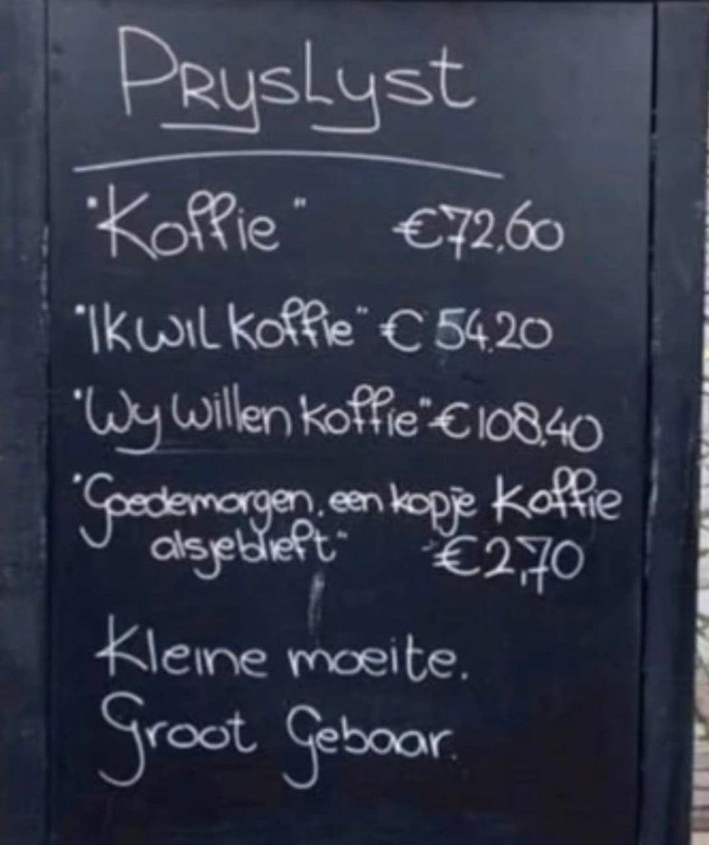 Dankjewel zeggen voor producten die 6 keer over de kop gaan?
Het spel moet van 2 kanten komen hè. Ben blij dat er gasten komen.