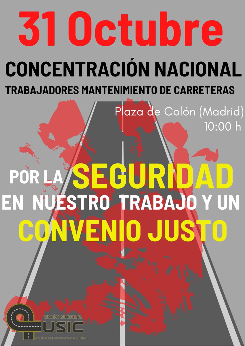 solidaridad_esp's tweet photo. El próximo 31 de octubre, acompañaremos a @USIConservacion en sus reivindicaciones por los derechos de los trabajadores de mantenimiento de carreteras.

Unos trabajadores que se juegan la vida a diario por prevenir que nos la juguemos los demás.

Madrid - Plaza de Colón - 10h https://t.co/Pa6ZlcVF0b