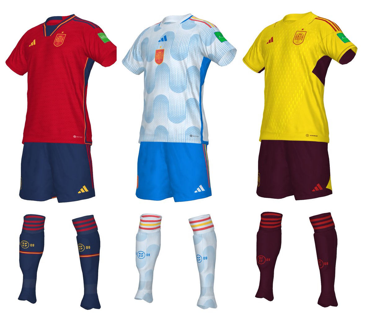 jp_kits's tweet photo. Update: Spain Home, Away & GK WC Kit 2022
Drive: https://t.co/i93r8xGpEA
#pes2021 #pes21 #peskit #kitmaker #eFootball2022 #SpainKit #Qatar2022
@BestPESKits @PesUniverse @EditemosPES @PESMasterSite https://t.co/jB1KzCweSL
