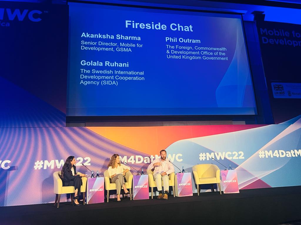 'There is a shift in #financing from mitigation to climate adaptation and resilience' said @PhilOutram of @FCDOGovUK, and 'Partnerships are important in integrating #DigitalTools in climate resilience & adaptation' said @GoLala_R, of @Sida. #MWC22 #M4DatMWC