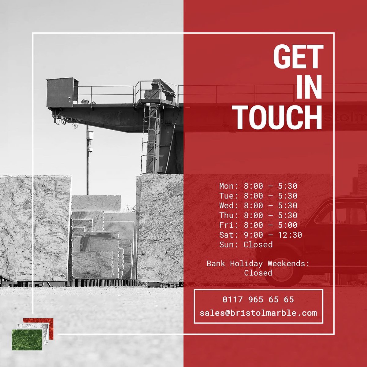 Bristol_Marble's tweet photo. When selecting materials, visiting our stone yard is a necessity. 

We believe that the only way you can appreciate the stone is to view full-size slabs. Not just a sample. 

Get in touch to book a visit today.  
 
#marbleslabs #graniteslabs #stonespecialists #stonesupplier https://t.co/kh0nqe3yxI