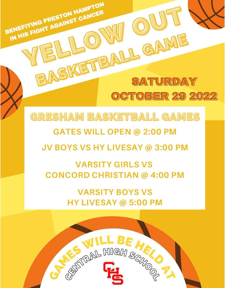 Gresham Middle games being played this Saturday at Central High School benefiting this tough young man. Come be a part of this great event. All proceeds go to support Preston and his fight with cancer.