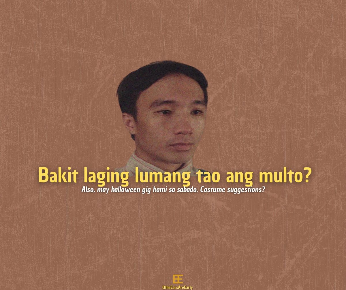Bakit?!!!!!!!!!!!!!

Penge costume suggestions. Malapit na kami mag settle sa tropa ni Borgy Manotoc.

Regards,

Gelo Narag and The Early Ears