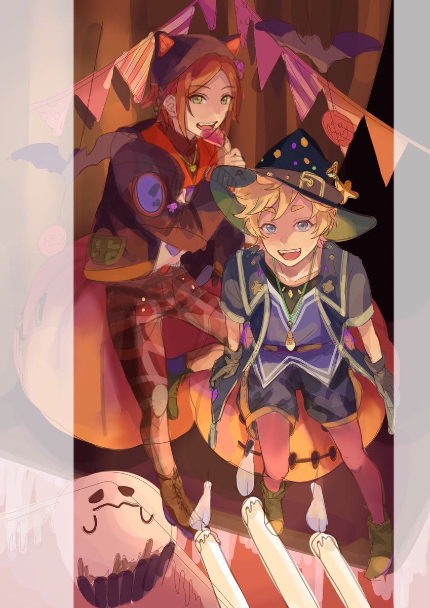 11Cou982's tweet photo. メガ盛り可愛いハロウィン絵になる予定🎃🍭 https://t.co/9KLvNsYB2l