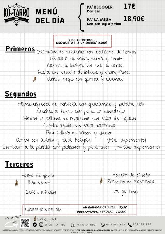 Ko_Tarro's tweet photo. #Comer #MenúDelDía 25/10/2022 #Kotarro #VitoriaGasteiz https://t.co/ruyjW8qQbF