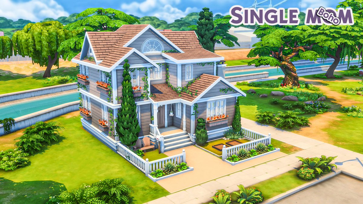 SimsonicaS's tweet image. Single Mom Boho House 👩‍👧‍👧  
Speed build available on my youtube channel → youtu.be/JUBc142dTgM 
I had a lot of fun creating this build. Especially using some objects to give it a bohemian style ❤️  
✨EA Id for tray files : sims_novation
✨PDF file with cc links in my youtube