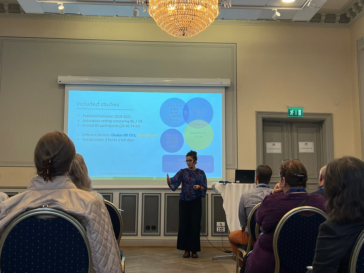 AAAshleyQ's tweet photo. Ergonomics of office Work in a VR environment: a state-of-the-art review by Maral at #NES_2022 🧐 https://t.co/gHv3n9OAd0