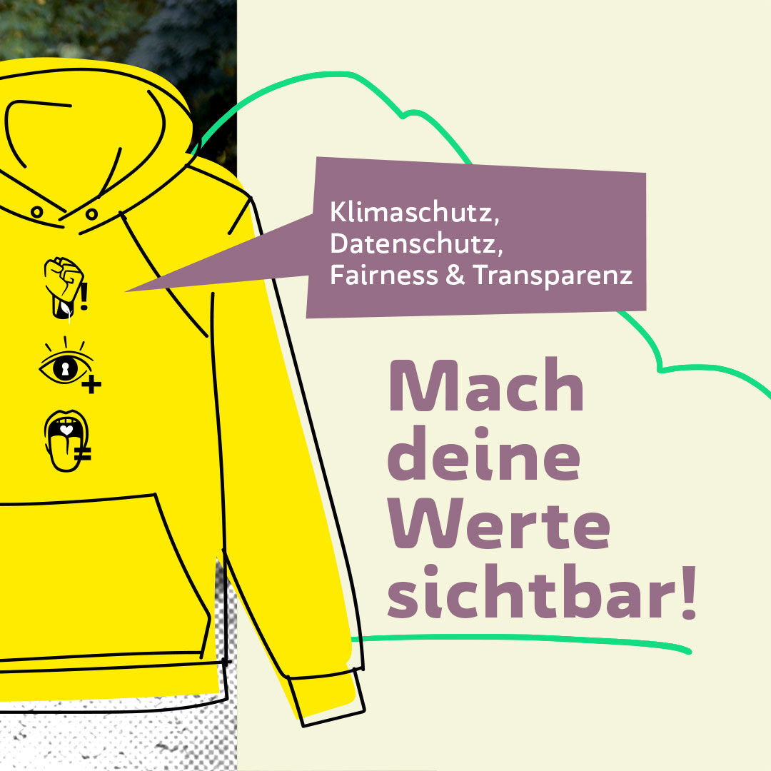 Das Herz auf der Zunge 💚
Auf dem schlichten, aber stylischen #sweater haben wir unseren WEtell-Wert #fairness und #transparenz künstlerisch umgesetzt. 
Mehr Infos gibt´s hier: wetell.de/hoodie-herbst