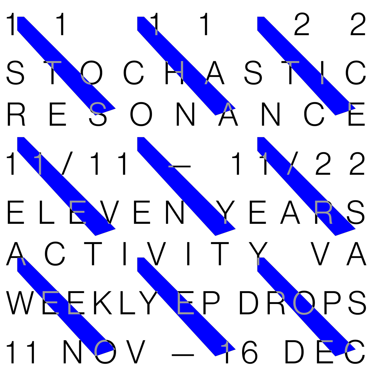 scual_'s tweet photo. @StochasticReson 111122
11.11.11 — 11.11.22
111122 ~ SR 11 YEARS OF ACTIVITY VA

6 EPs drops 
11.11 — 16.12 https://t.co/WkYGEDdf5C
