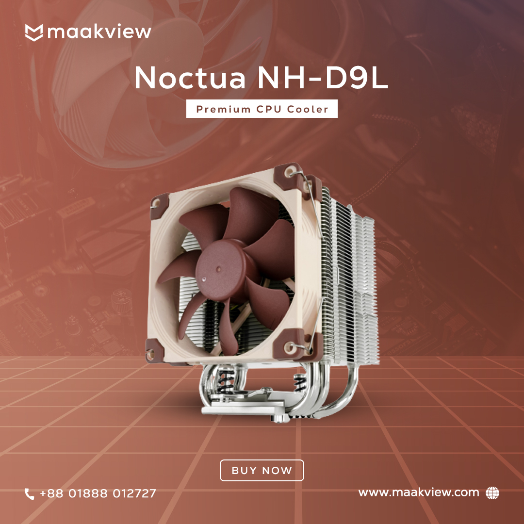 maakviewltd's tweet photo. Noctua NH-D9L Premium CPU Cooler with NF-A9 92mm Fan

◼️ Low-profile tower design for better airflow efficiency
◼️ 3U compatibility
◼️ PWM support and Low-Noise Adaptor
◼️ Dual fan ready

🛒 Order Link - https://t.co/LLz8wRpN0J

#bdshop #shopping #Onlineshopping https://t.co/b12n793xUK