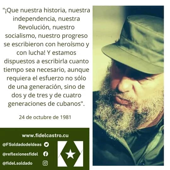 #Fidel ¡Que nuestra historia, nuestra independencia, nuestra Revolución, nuestro socialismo, nuestro progreso se escribieron con heroísmo y con lucha! #Cuba #FidelPorSiempre #Matanzas #MatancerosEnVictoria #GobMtz