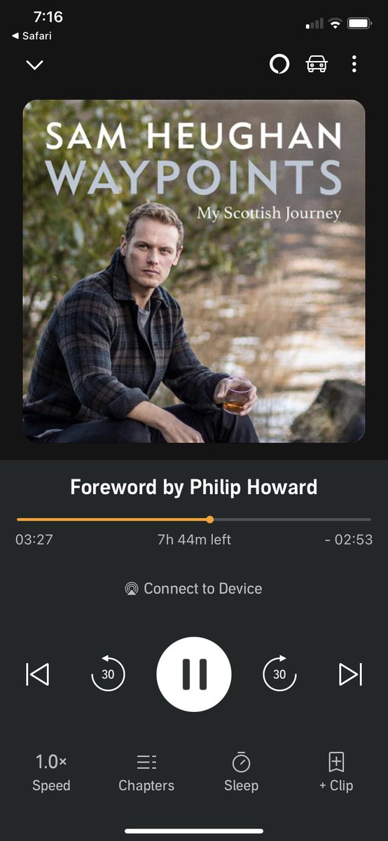 Starting my day off right! I just bought the <a href="/audible_com/">Audible</a> of <a href="/SamHeughan/">Sam Heughan</a> ‘s book #Waypoints! How can I have a bad day after beginning this book! This will satisfy me as I wait for my actual book to arrive. Congrats Sam!❤️
