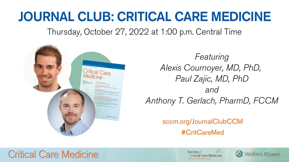 SCCM's tweet photo. Don’t miss this month’s Journal Club webcast featuring articles on CPR  on October 27! To register, visit: https://t.co/RiU4oEBbTD. #SCCMSoMe #SCCMJC https://t.co/zg1VXEg4NG