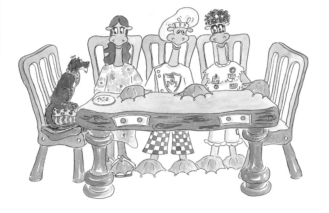 BadgerMutt's tweet photo. Ever had lunch with a Dippydoppyloppydus ?

Here's me, with my pals Violet, Vincent and Vanessa Mess.

From my pawesome adventure The Loch Mess Mystery. Toast-tastic!

https://t.co/ZlVSnFsI68 
#friendship #childrensbooks #booksforchildren #illustration https://t.co/ztTrPxGbut